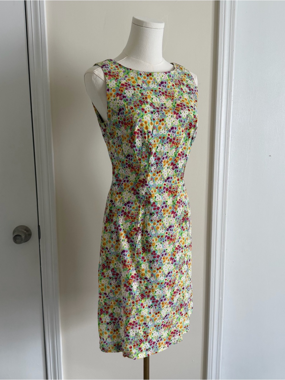 CDC Vintage Floral Pencil A-Line Vibrant Floral Mini Dress